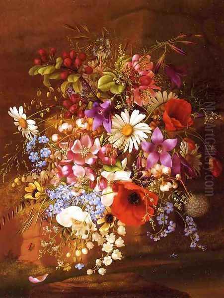 Floral Still Life III Oil Painting by Adelheid Dietrich