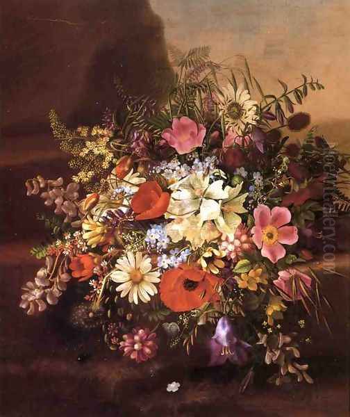 Floral Still Life I Oil Painting by Adelheid Dietrich