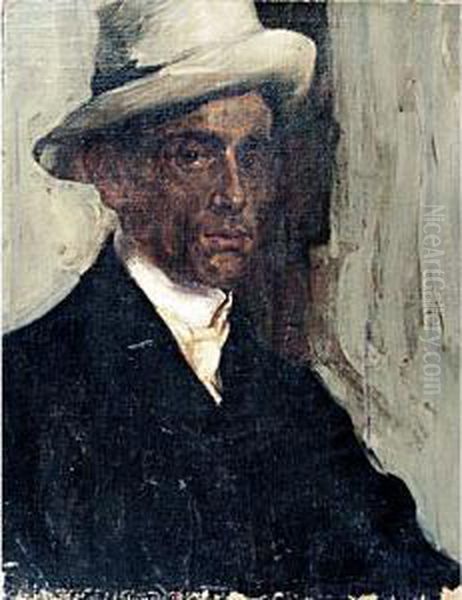 Ritratto D'uomo Col Cappello Floscio Oil Painting by Argio Orell