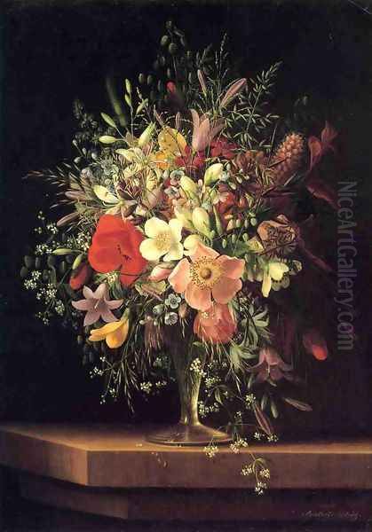 Floral Still Life II Oil Painting by Adelheid Dietrich