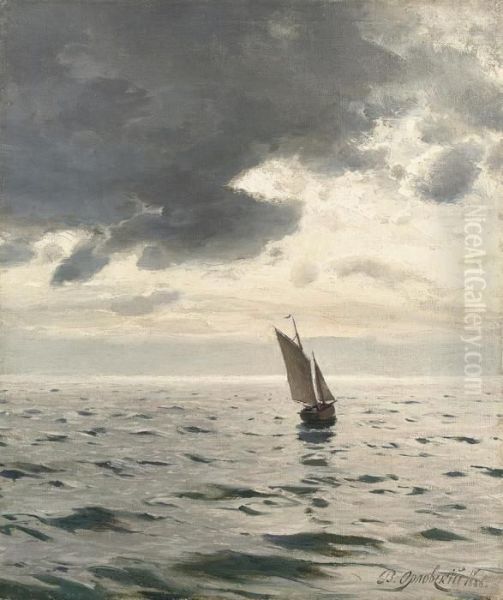 Dora. Sailing At Dusk Oil Painting by Vladimir Donatovich Orlovskii