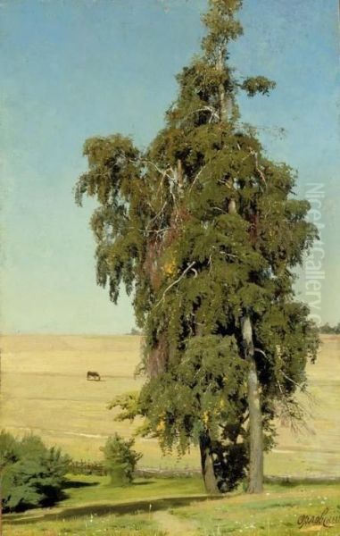 A Tree On The Steppe Oil Painting by Vladimir Donatovich Orlovskii