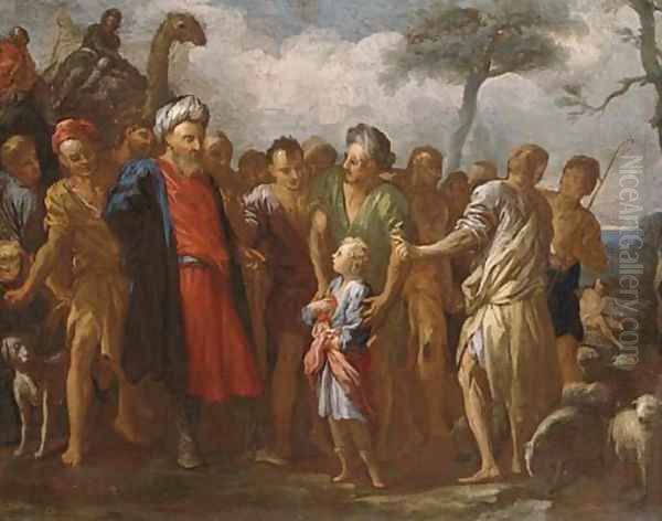 Joseph with the coat of many colors Oil Painting by Pietro Dandini