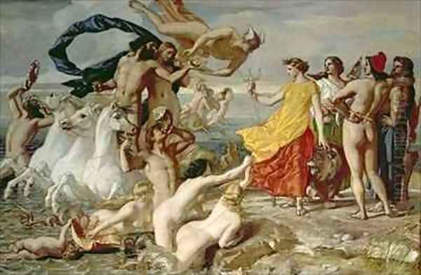 Neptune Resigning to Britannia the Empire of the Sea Oil Painting by William Dyce