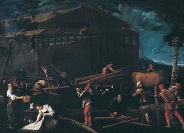 Construction Of The Ark Oil Painting by Pedro De Orrente