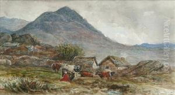 Near Capel Curig,north Wales Oil Painting by James Orrock