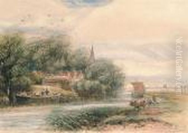 Normanton On Soar; On The Soar Oil Painting by James Orrock