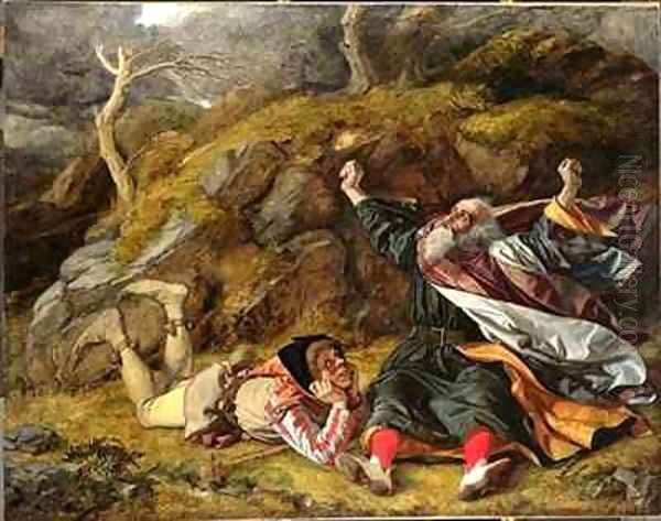 King Lear and the Fool in the Storm Oil Painting by William Dyce