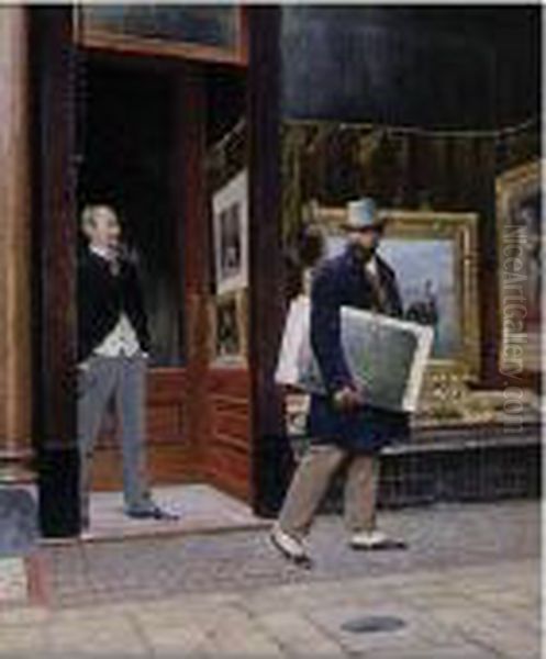 Outside Arthur Tooth & Sons Oil Painting by Arturo Orselli