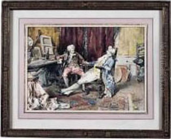 La Visite De L'atelier D'artiste Oil Painting by Arturo Orselli