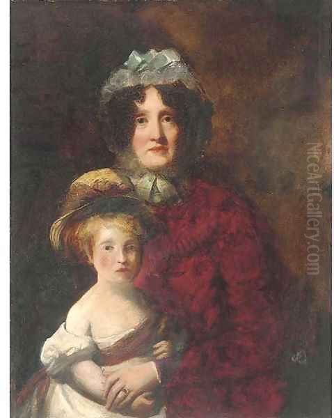 Portrait of Euphemia A. Murray of Lintrose (b.1769) and her daughter Oil Painting by William Dyce