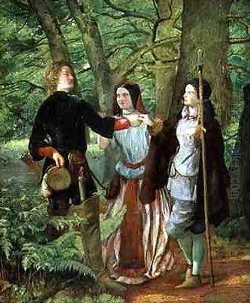 The Mock Marriage of Orlando and Rosalind Oil Painting by Walter Howell Deverell