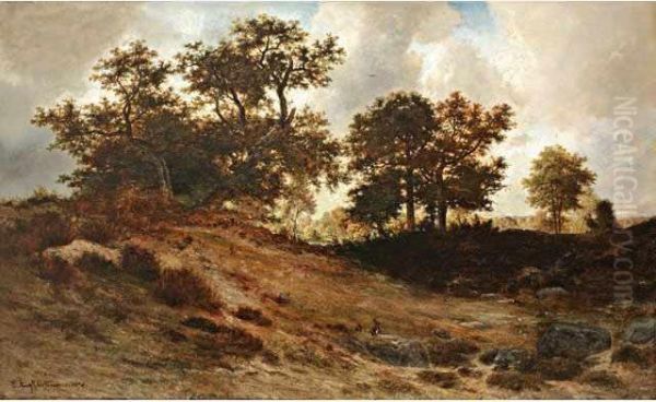 < Les Sablesdu Parquet Aux Oil Painting by Francois Auguste Ortmans