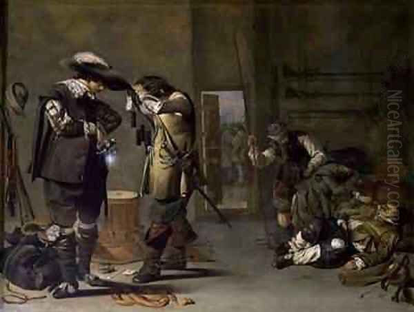 Soldiers arming themselves Oil Painting by Jacob Duck