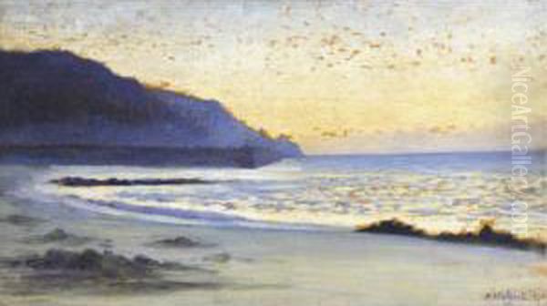 La Mer A Siouville Oil Painting by Alphonse Osbert