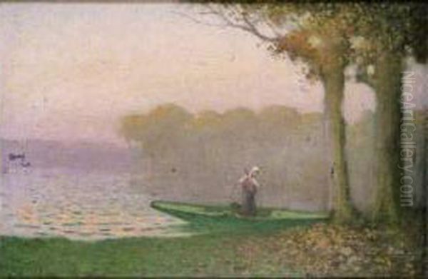 La Barque Verte Oil Painting by Alphonse Osbert