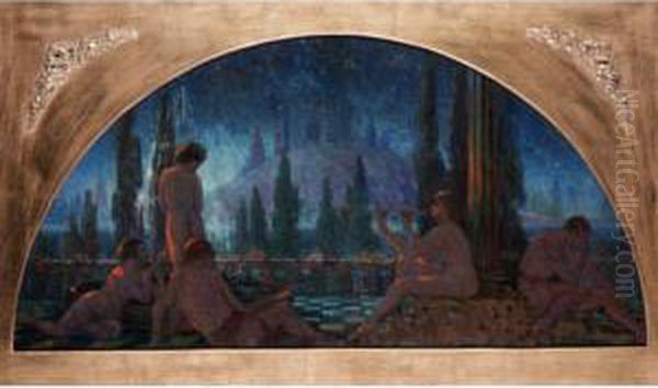 Nocturne Oil Painting by Alphonse Osbert