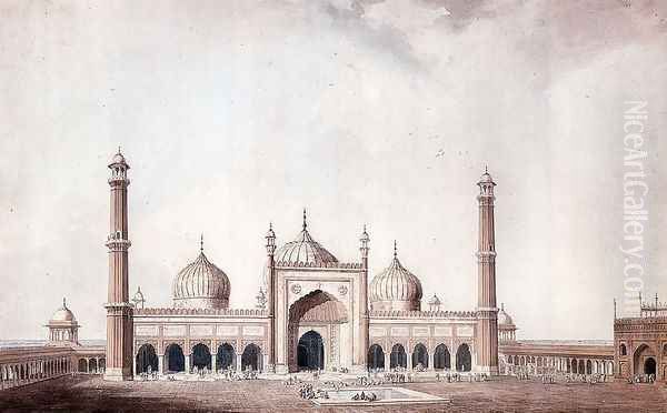 The Jama Masjid, Delhi Oil Painting by William Daniell RA