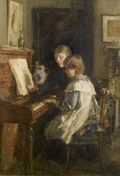 The Music Lesson Oil Painting by Walter Frederick Osborne