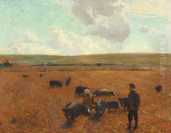 Joe, The Swineherd Oil Painting by Walter Frederick Osborne