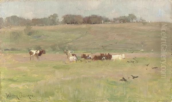 Cattle In A Meadow Oil Painting by Walter Frederick Osborne