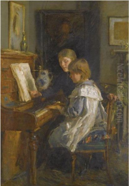 The Music Lesson Oil Painting by Walter Frederick Osborne