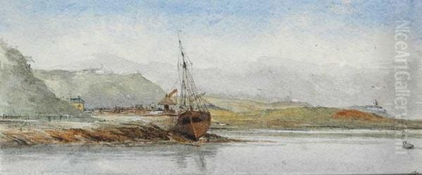 View Of Harbour From Whitepoint, Tide Out Oil Painting by Walter Frederick Osborne