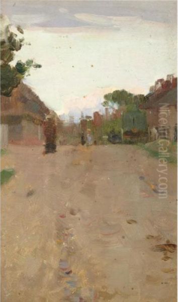 Village Street Scene Oil Painting by Walter Frederick Osborne