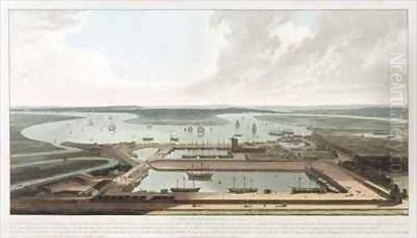 A View of the East India Docks Oil Painting by William Daniell RA