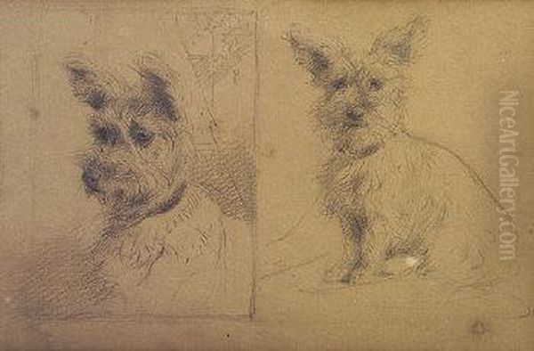 Study Of A Terrier Oil Painting by Walter Frederick Osborne