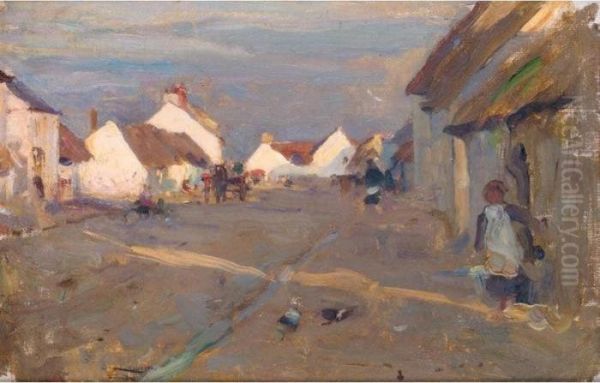 Rush Village Oil Painting by Walter Frederick Osborne