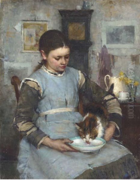 A New Arrival Oil Painting by Walter Frederick Osborne