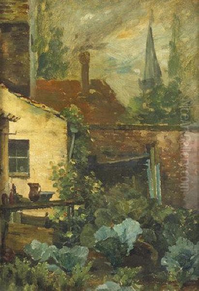 A Cottage Garden, Antwerp Oil Painting by Walter Frederick Osborne