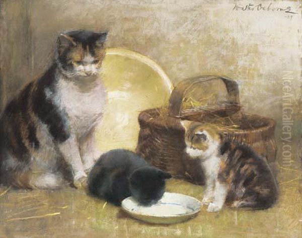 Cats Oil Painting by Walter Frederick Osborne