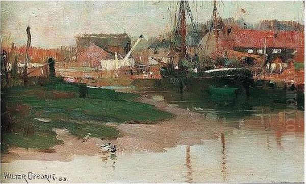 On The Quay At Rye, Sussex Oil Painting by Walter Frederick Osborne