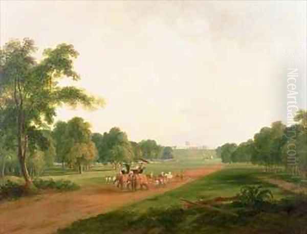 A Hunting Party in India Oil Painting by William Daniell RA