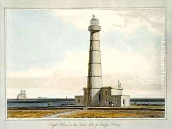 Light House on the Start Isle of Sandy Orkney Oil Painting by William Daniell RA