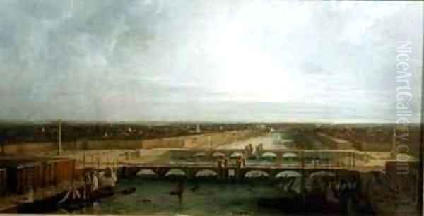 George Dances Design for London Bridge Oil Painting by William Daniell RA