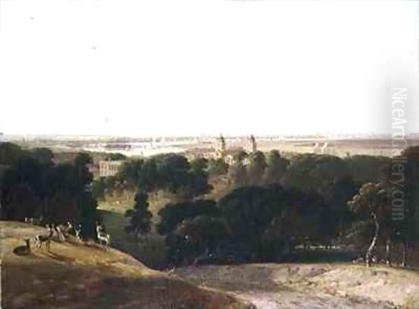 A View of London From Greenwich Park Oil Painting by William Daniell RA