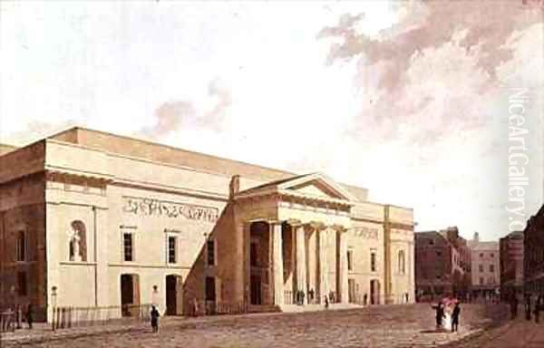 East Front of the 2nd Covent Garden Theatre Oil Painting by William Daniell RA