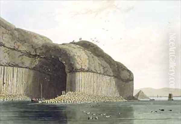 Entrance to Fingals Cave Staffa Oil Painting by William Daniell RA