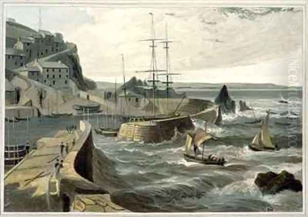 Mivagissey Cornwall Oil Painting by William Daniell RA