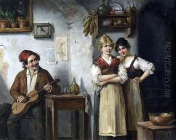 Serending The Maids Oil Painting by Carl Ostersetzer