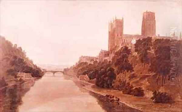 Durham Cathedral Oil Painting by William Daniell RA