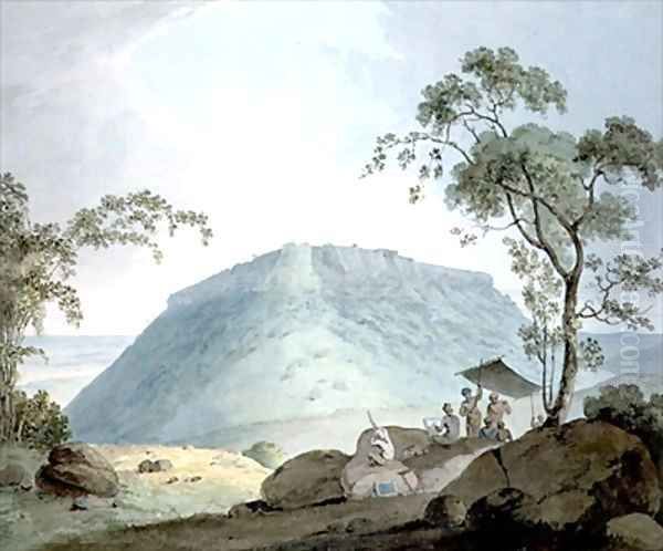 South East View of Hill Fort of Bijaigaih Bihar Oil Painting by William Daniell RA