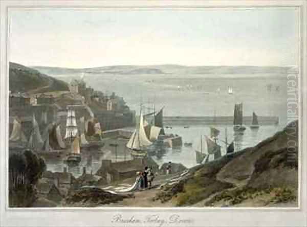 Brixham Torbay Devon Oil Painting by William Daniell RA