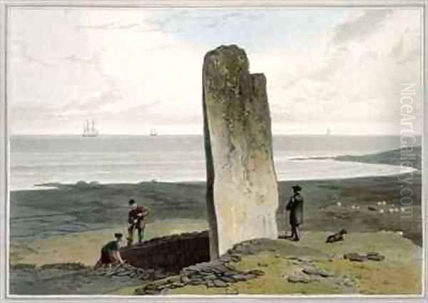 Druidical Stone at Strather near Barvas Isle of Lewis Oil Painting by William Daniell RA