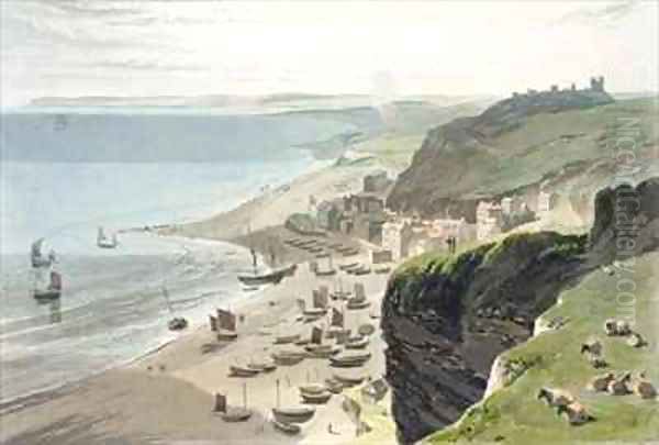 Hastings from the East Cliff Oil Painting by William Daniell RA