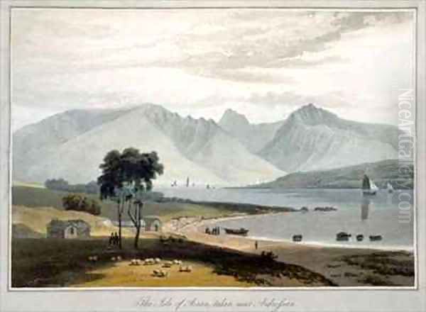 Isle of Arran seen from Ardrossan Oil Painting by William Daniell RA