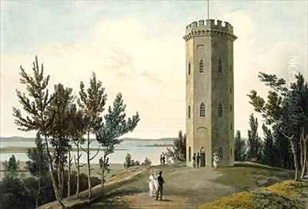 Nelsons Tower Forres Oil Painting by William Daniell RA